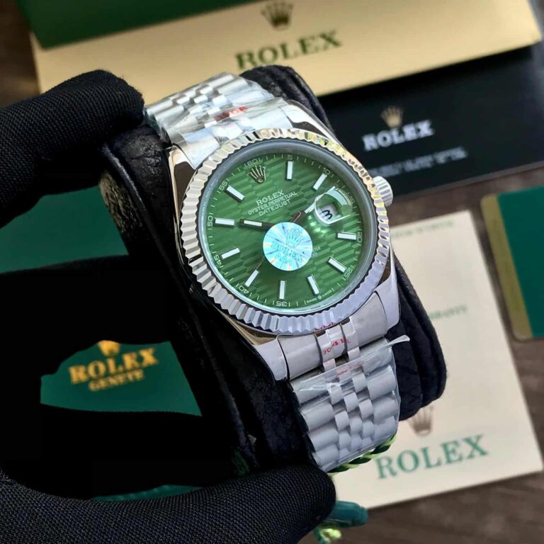 Rolex Date Just 41 Motif Green Dial Jubli Chain Automatic Men’s s Watch