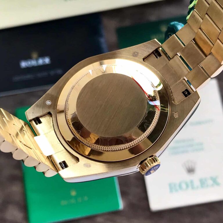 Rolex Day Date 41 Gold Tone Gold Dial Dimond Numbers Japanese Automatic Mens Watch