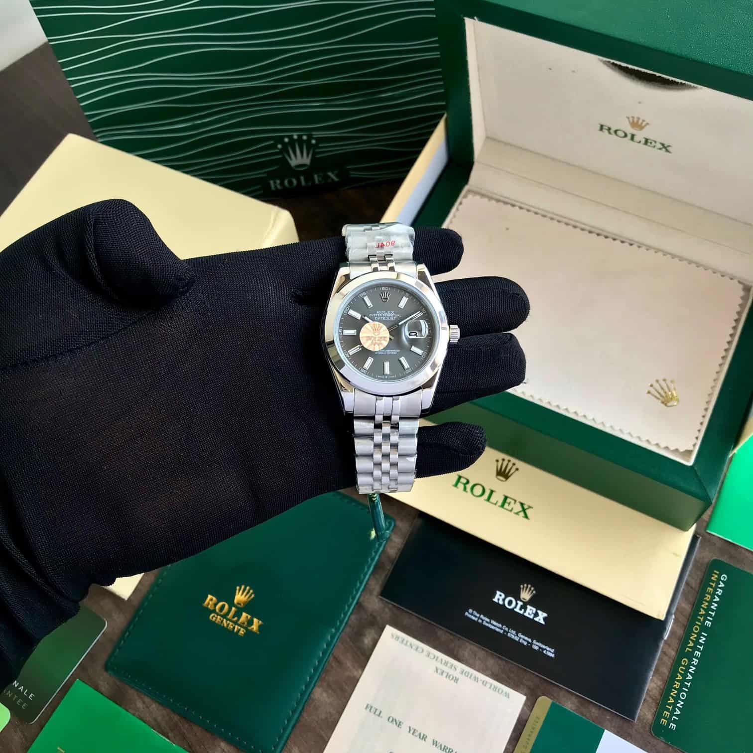 Rolex Date Just 41 Grey Dial Japanese Automatic Mens Watch