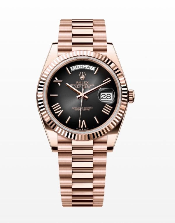 Rolex Day Date 2024 Rosegold Black Dial Swiss ETA Automatic Men’s Watch