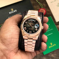 Rolex Day Date 2024 Rosegold Black Dial Swiss ETA Automatic Men’s Watch