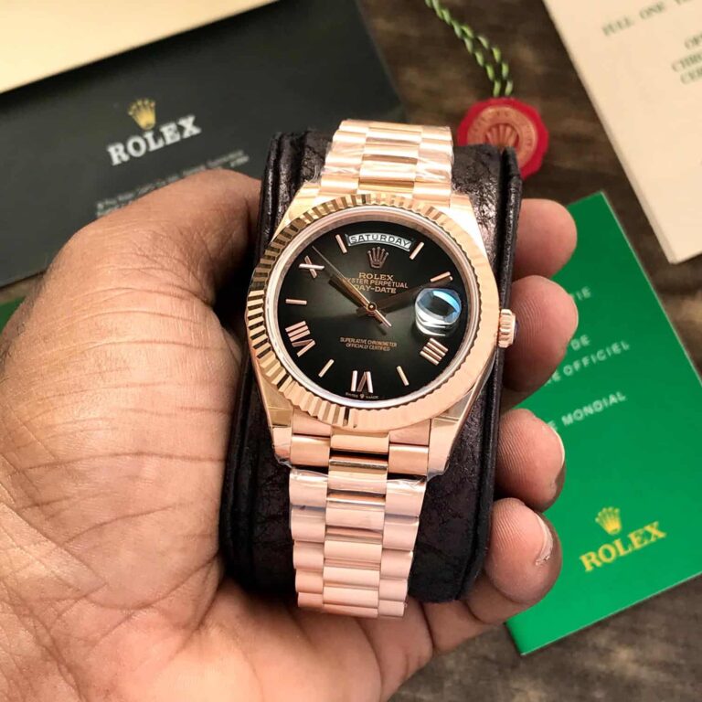 Rolex Day Date 2024 Rosegold Black Dial Swiss ETA Automatic Men’s Watch