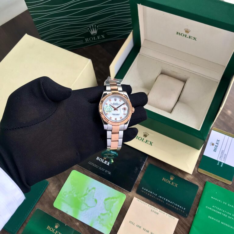 Rolex Date Just 41 Dimond Numbers Automatic Two Tone Mens Watc