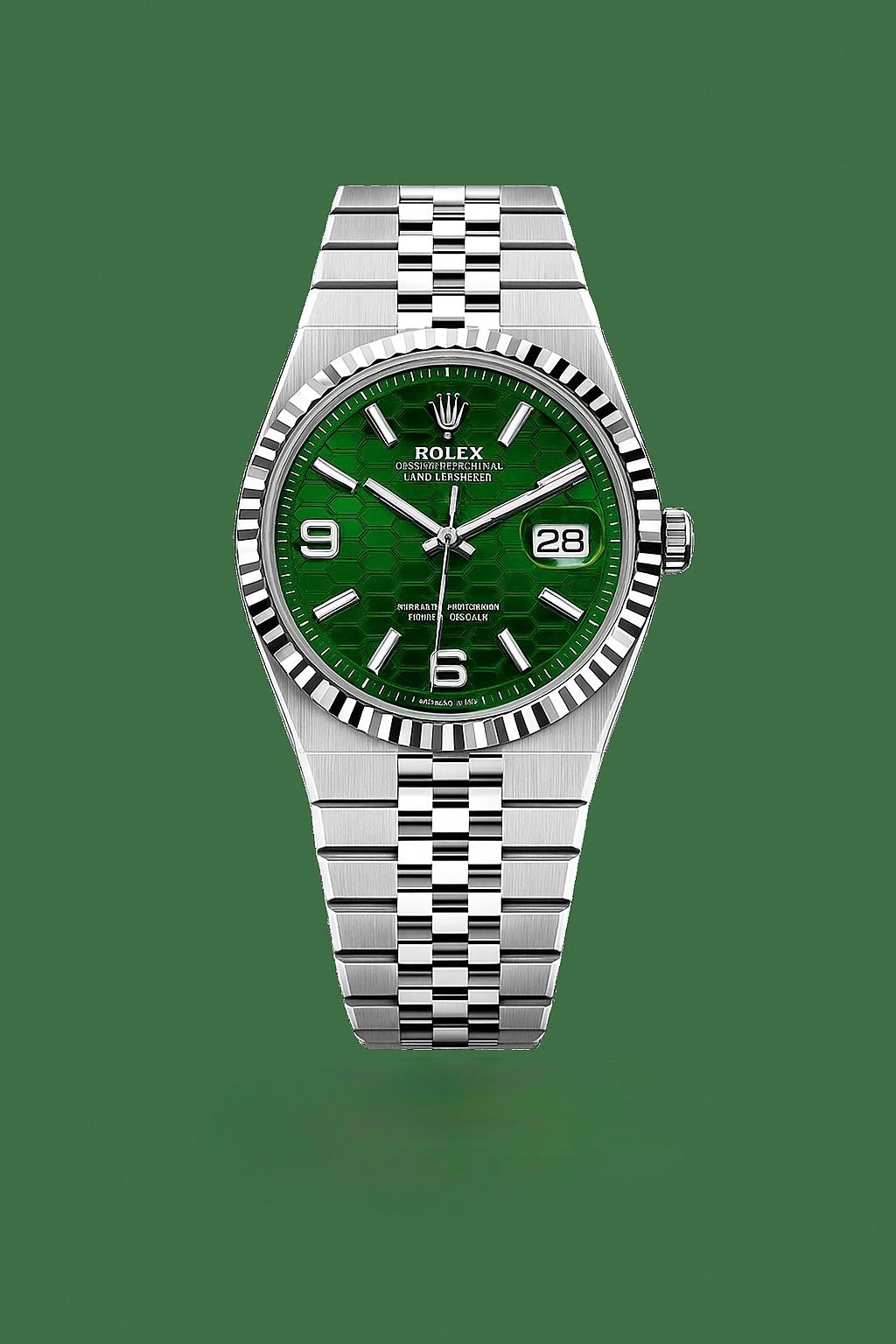 Rolex Land-Dweller For Men's | white & Ice BLue & Green