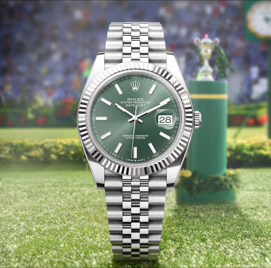 ROLEX Datejust 41 For Men's | Mint Green & Silver