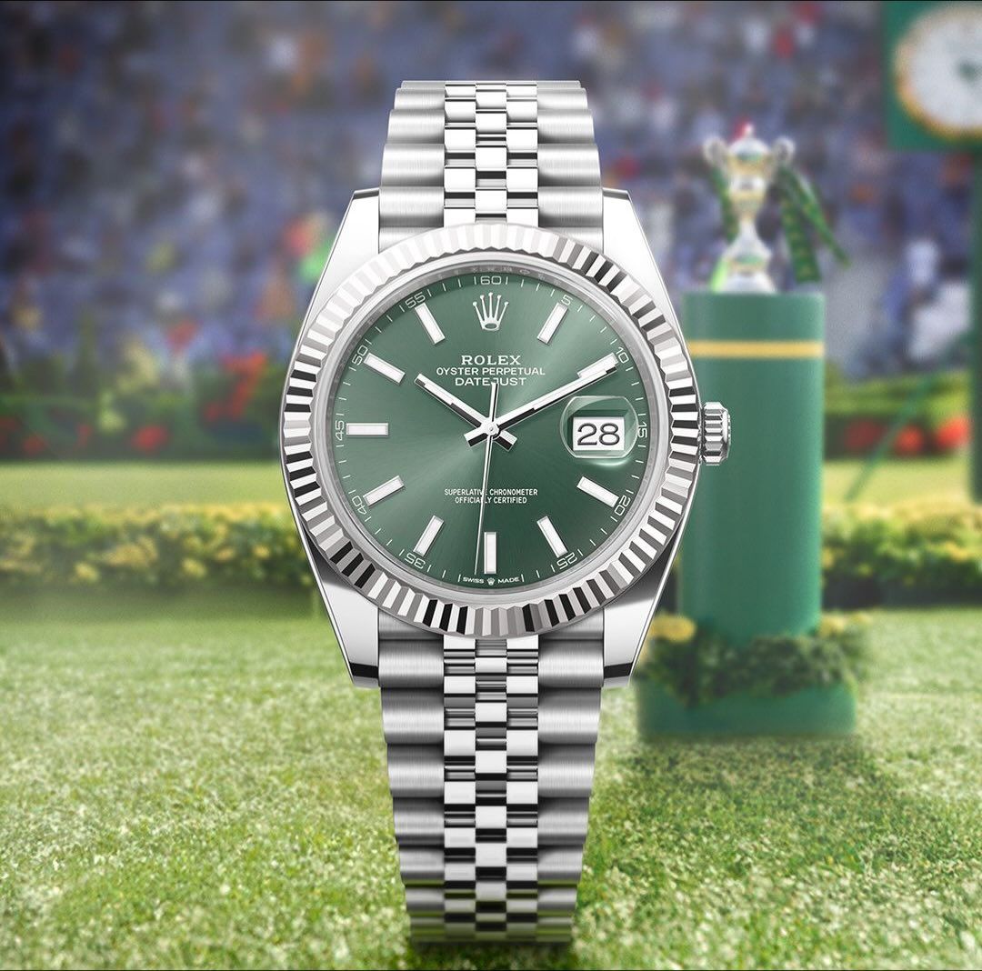 ROLEX Datejust 41 For Men's | Mint Green & Silver