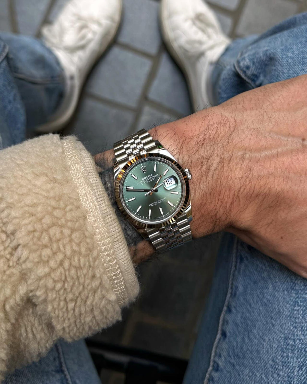 ROLEX Datejust 41 For Men's | Mint Green & Silver