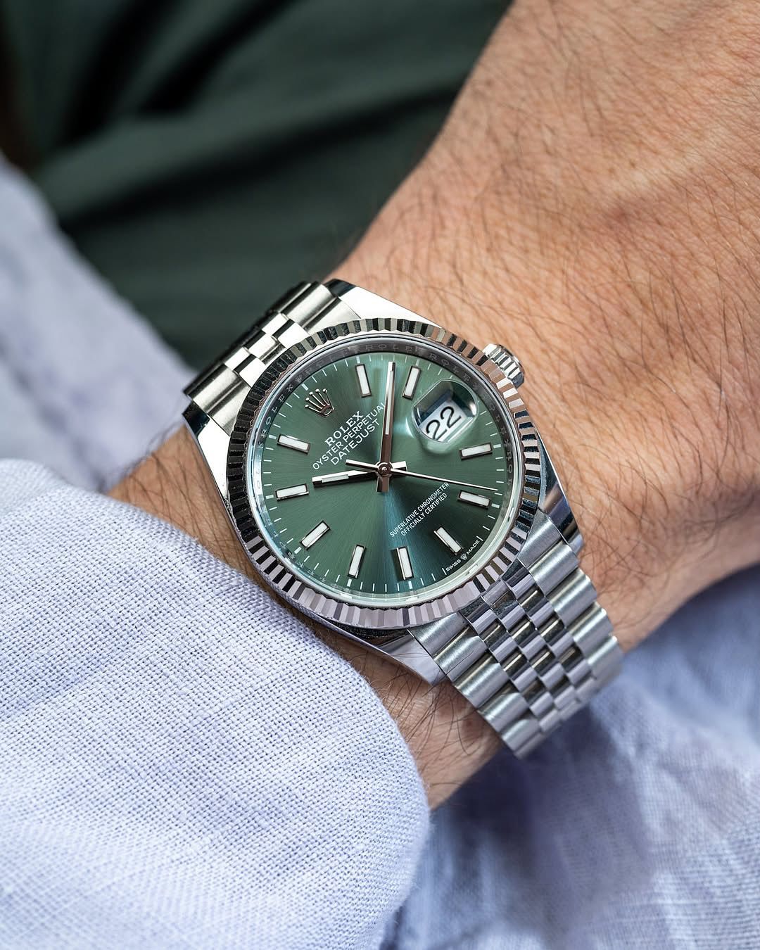 ROLEX Datejust 41 For Men's | Mint Green & Silver
