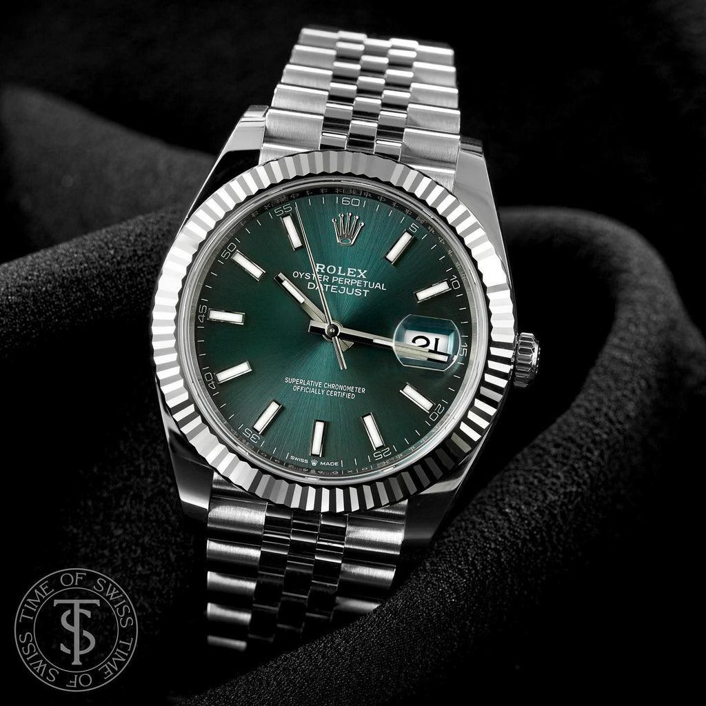 ROLEX Datejust 41 For Men's | Mint Green & Silver