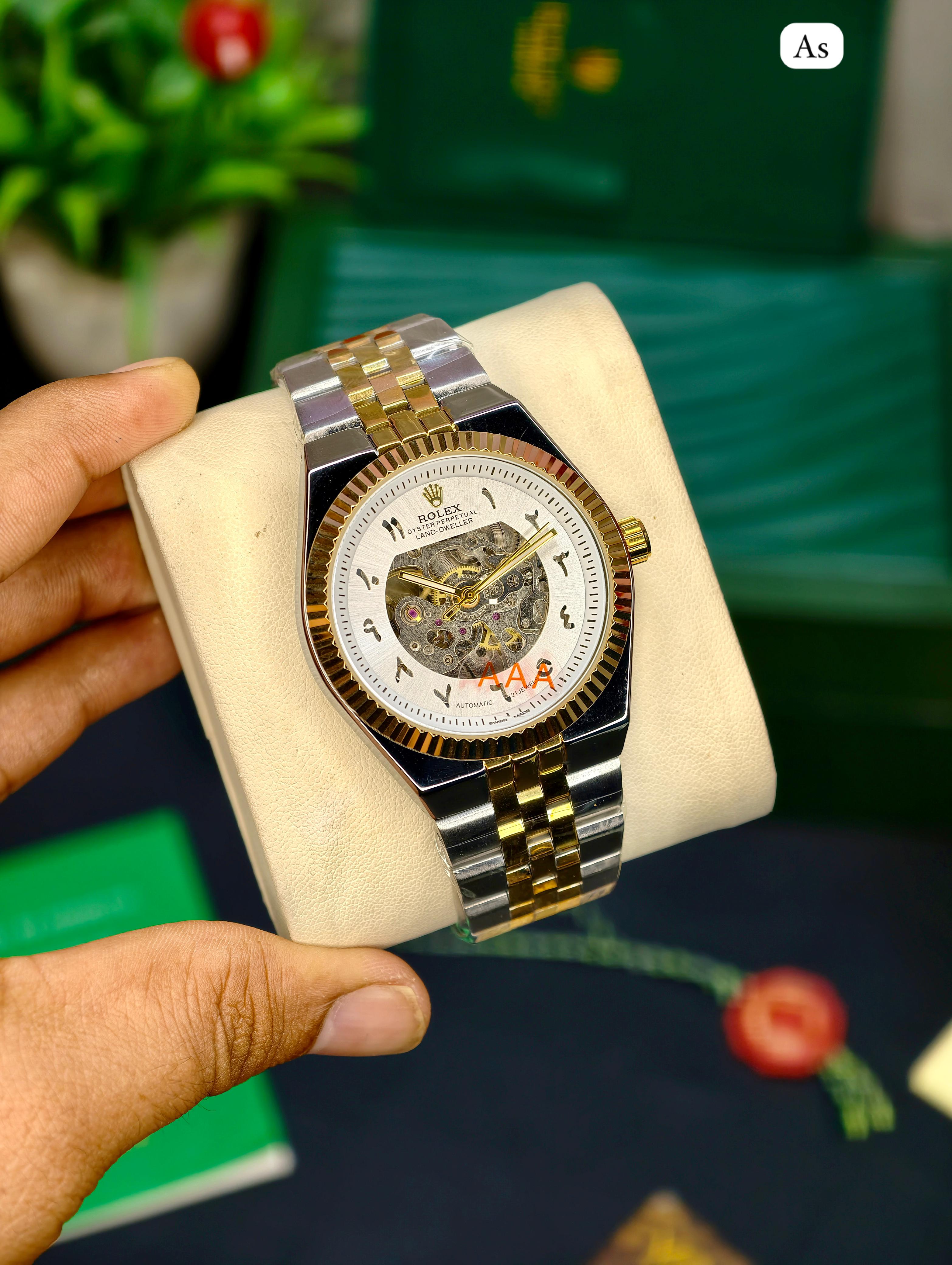 Rolex Land-Dweller For Men's | Black & White & Green