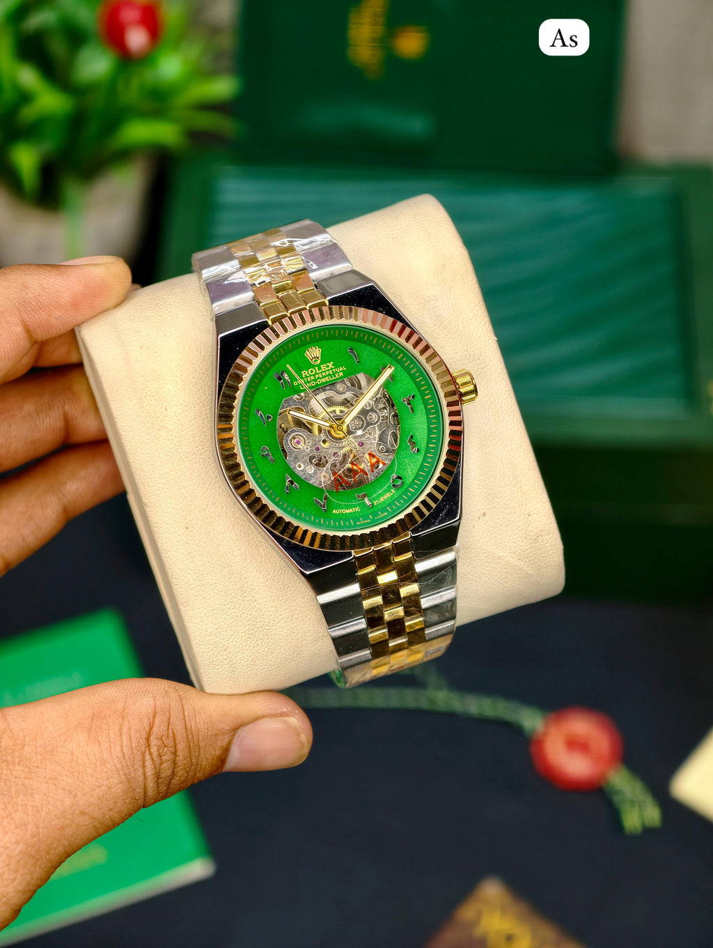 Rolex Land-Dweller For Men's | Black & White & Green