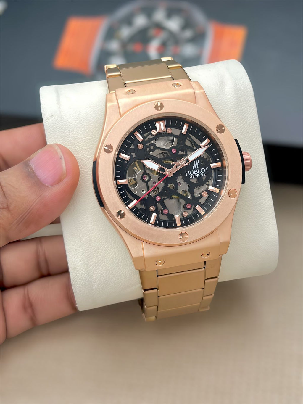 Hublot Geneve For Men's| Silver & Gold & Rosegold