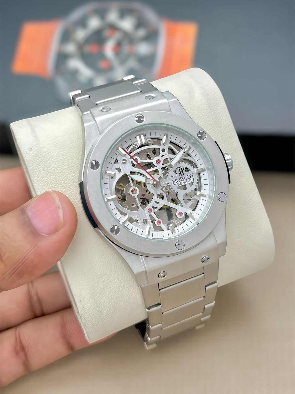 Hublot Geneve For Men's| Silver & Gold & Rosegold