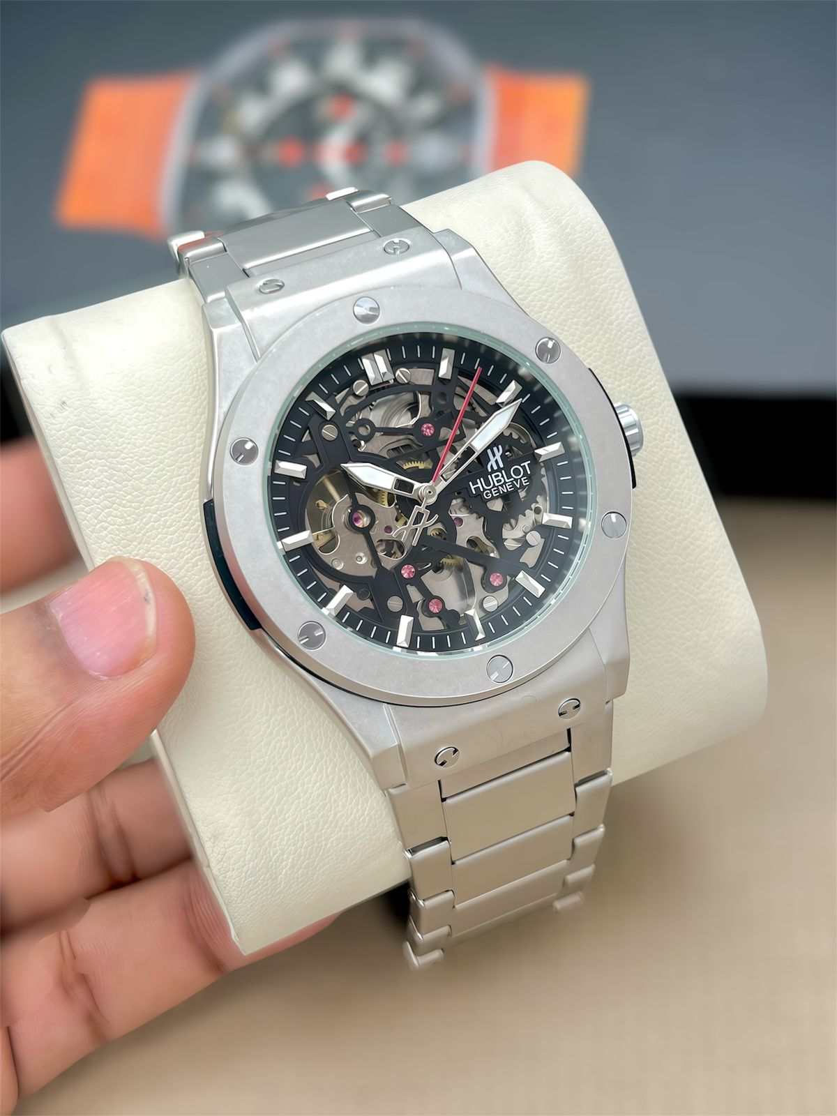 Hublot Geneve For Men's| Silver & Gold & Rosegold