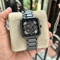 Rado Square Automatic Skeleton Black Dial Gunmetal Steel