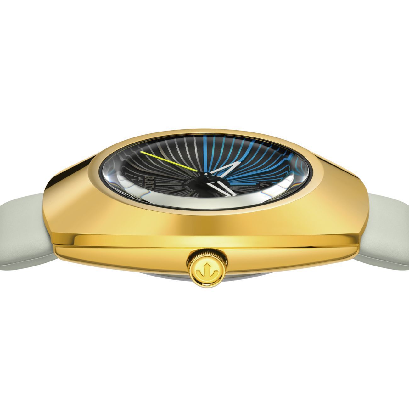Rado DiaStar Automatic Black Dial Gold Case Grey Strap