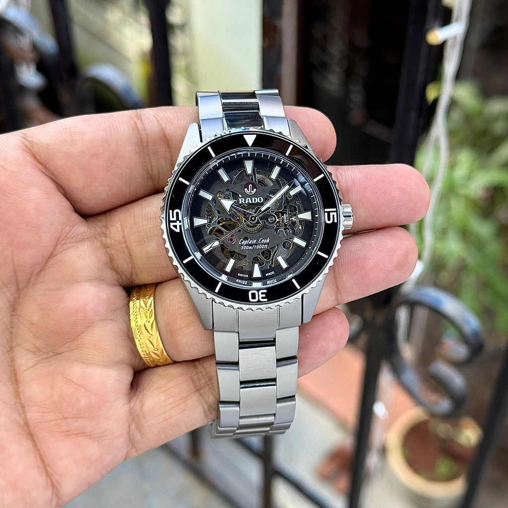 Rado Captain Cook Automatic Skeleton Black Dial Stainless Steel