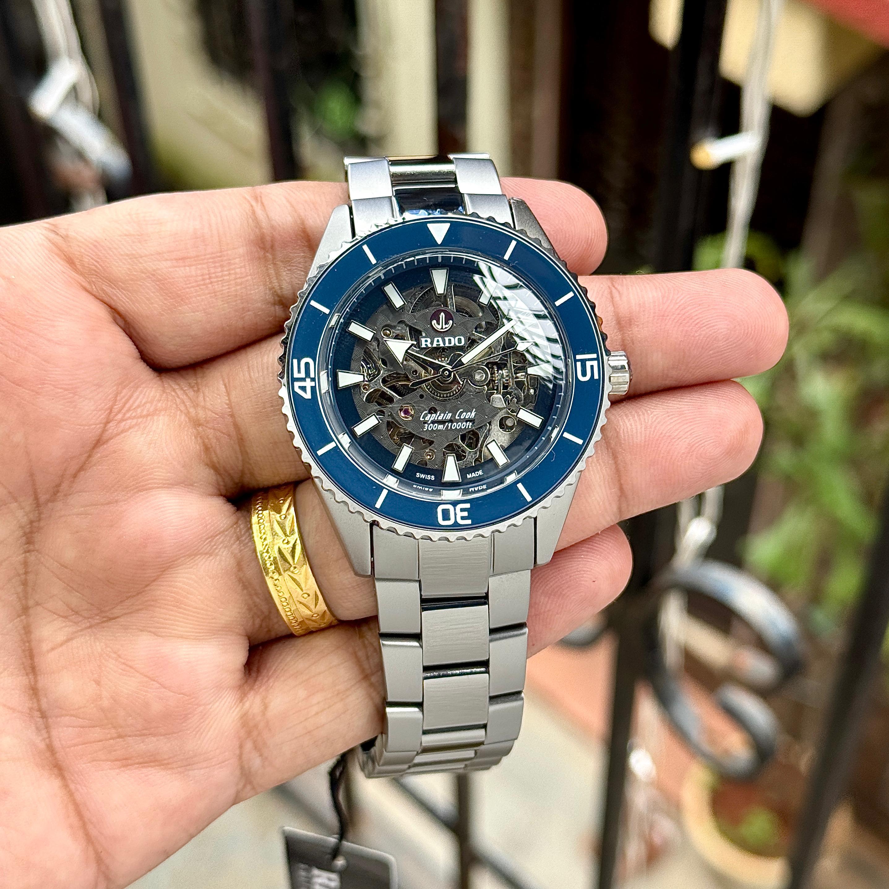 Rado Captain Cook Automatic Skeleton Black Dial Stainless Steel