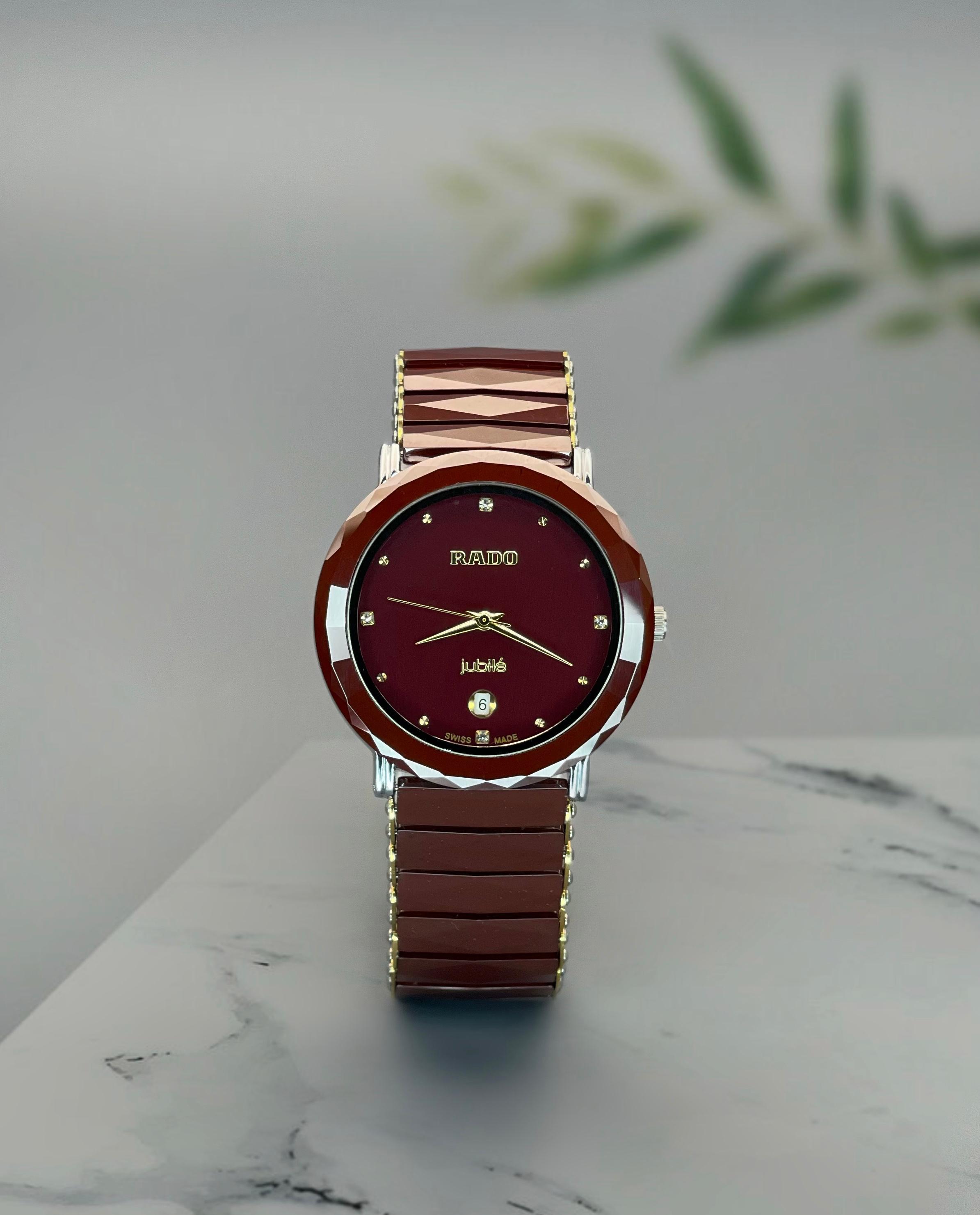 Rado Jubile Classic Red Dial Brown Ceramic