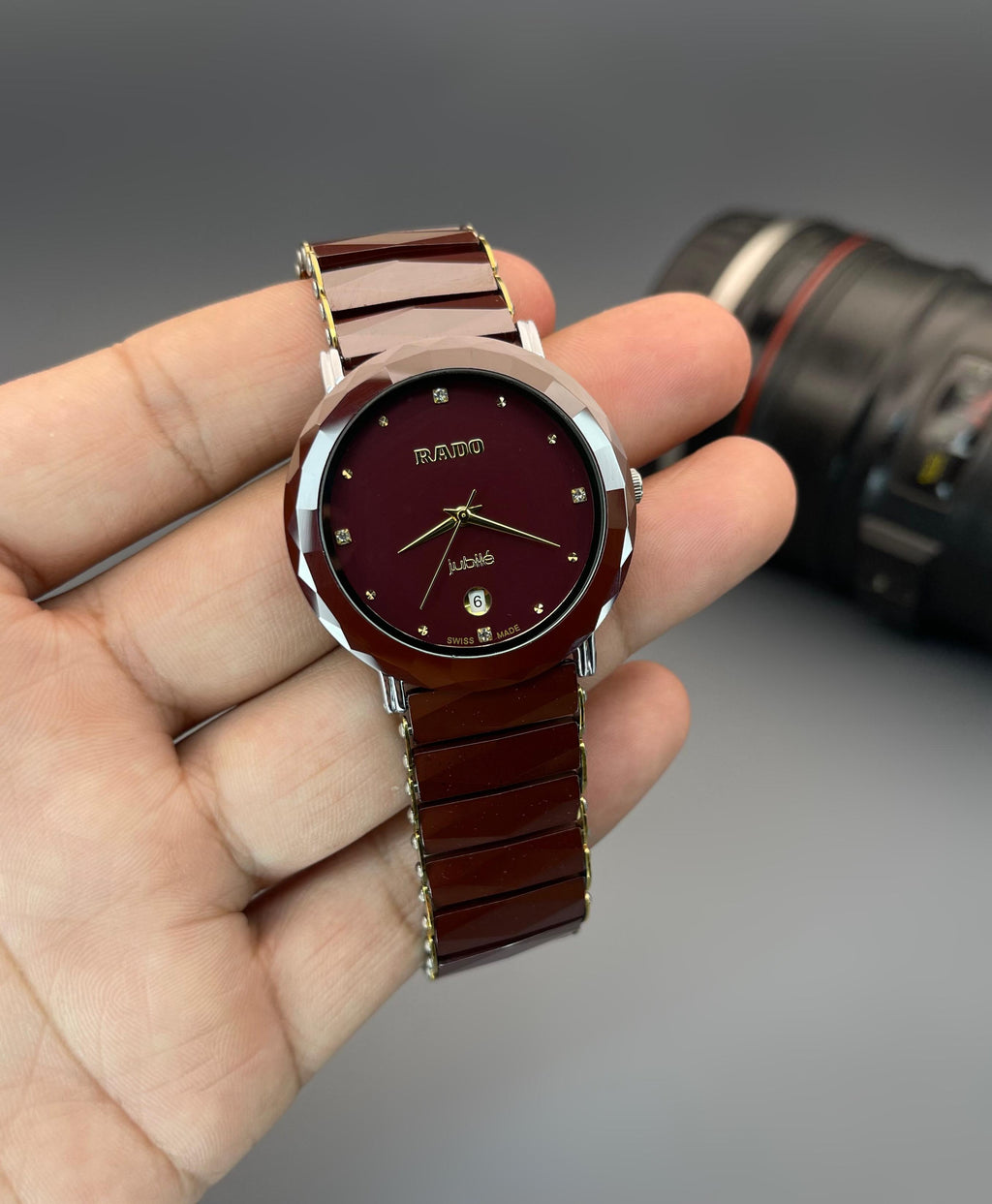 Rado Jubile Classic Red Dial Brown Ceramic