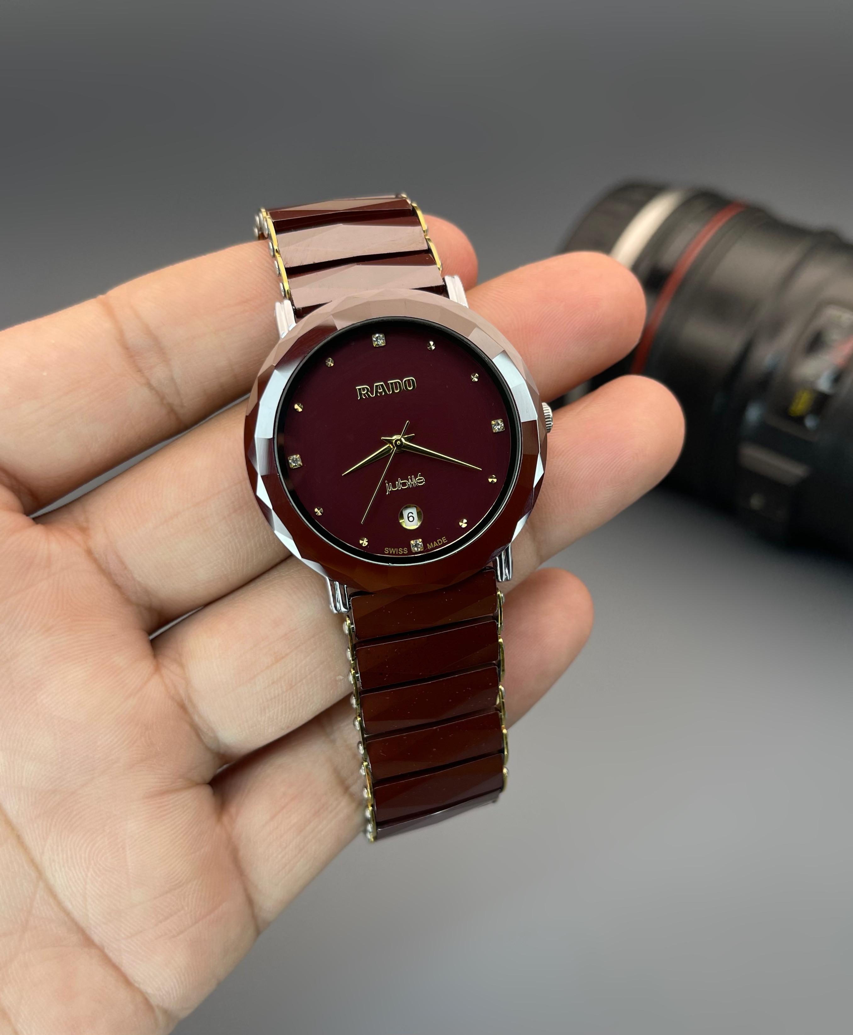 Rado Jubile Classic Red Dial Brown Ceramic