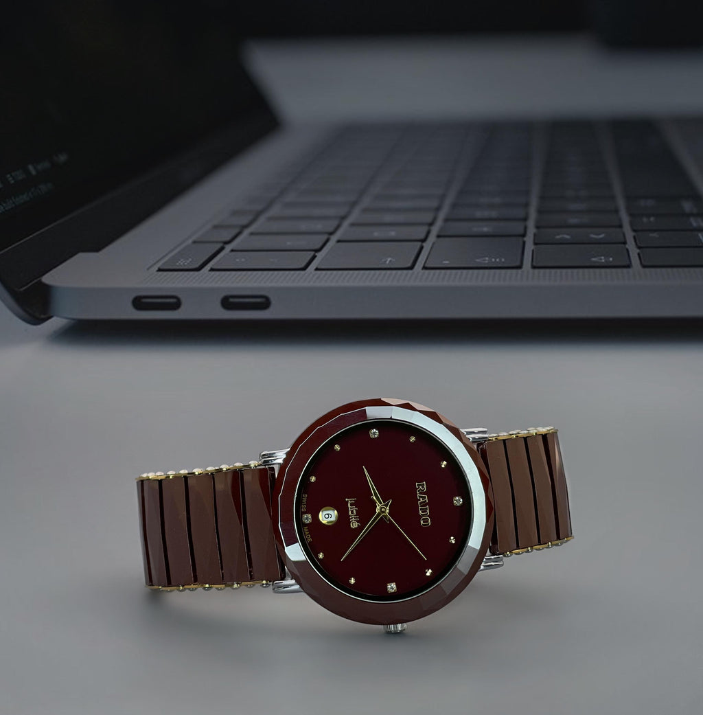 Rado Jubile Classic Red Dial Brown Ceramic