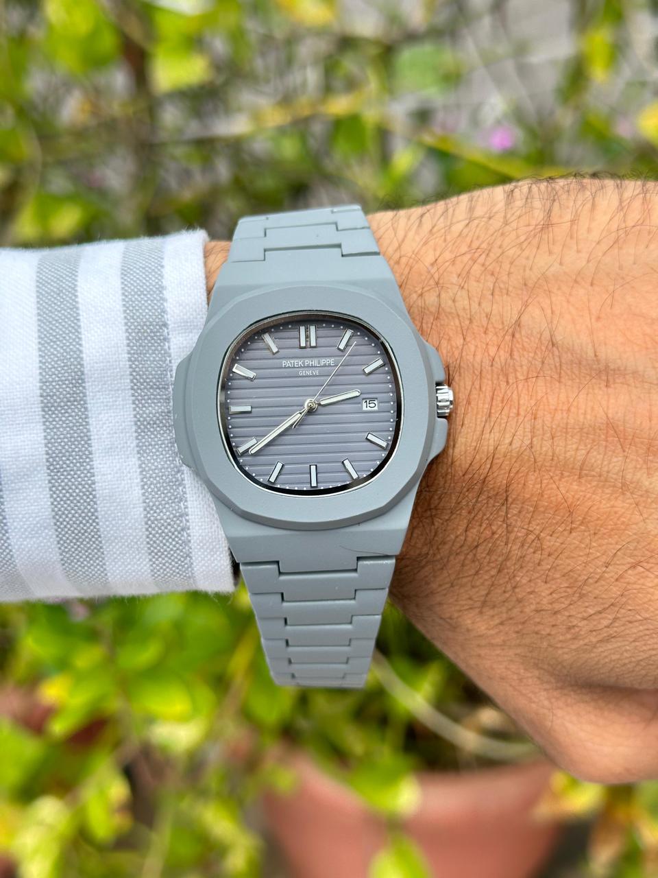 Patek Philippe Nautilus Grey Matte Rubber Strap