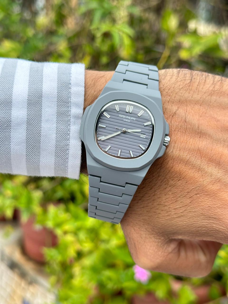 Patek Philippe Nautilus Grey Matte Rubber Strap