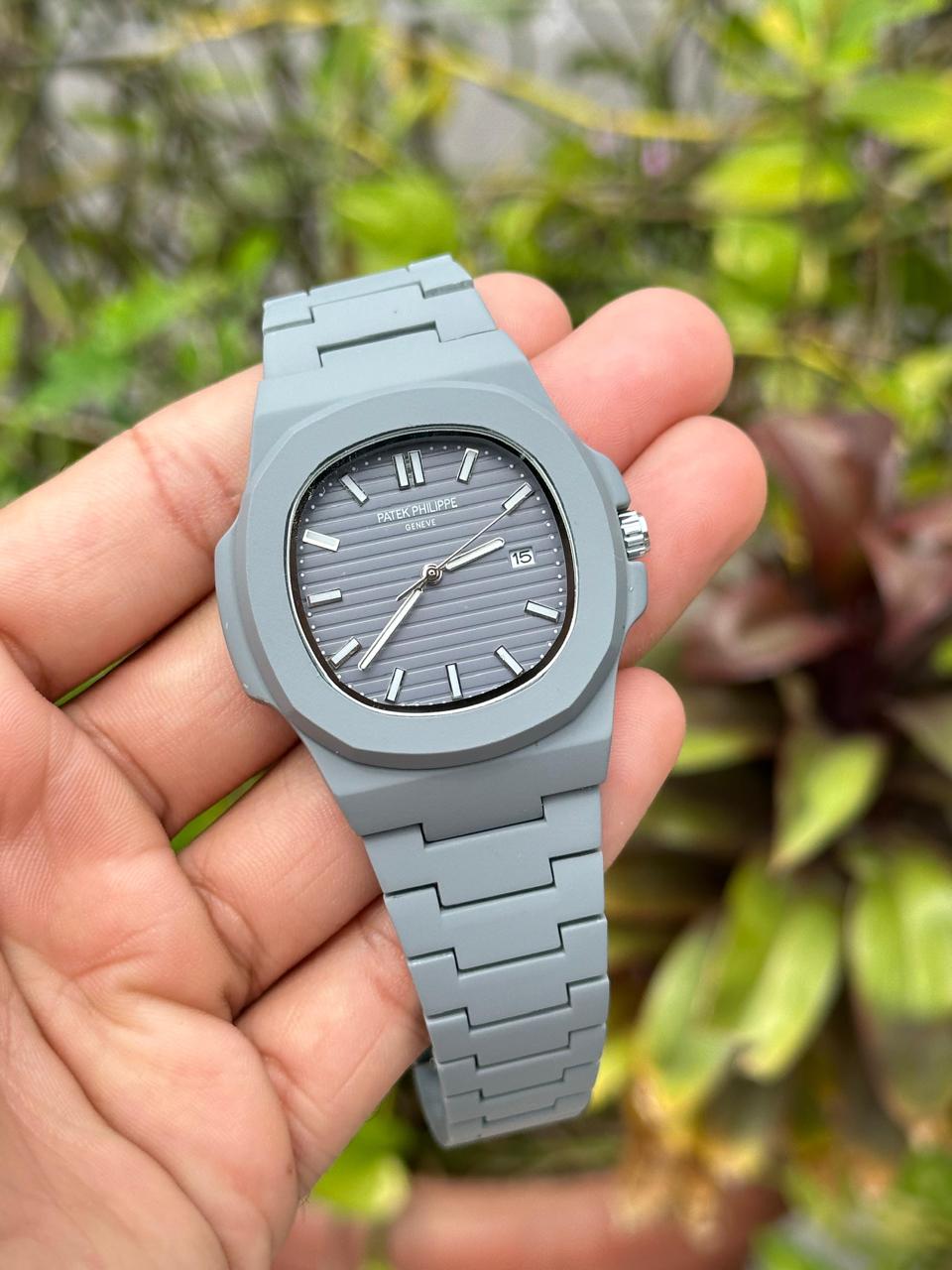 Patek Philippe Nautilus Grey Matte Rubber Strap