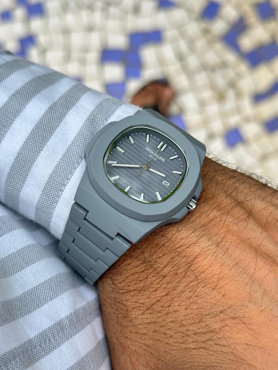 Patek Philippe Nautilus Grey Matte Rubber Strap