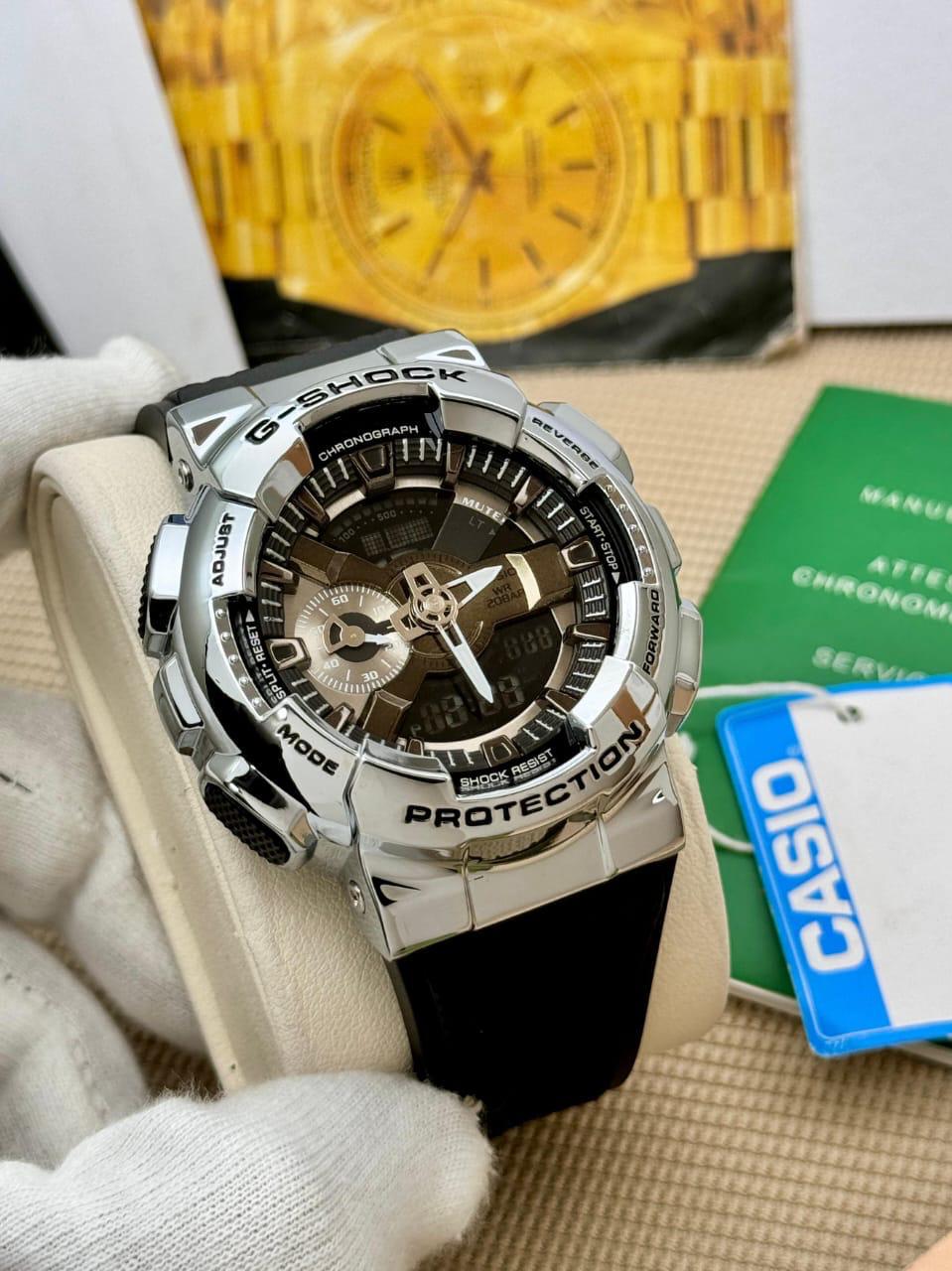 Casio G-Shock Chrome Chronograph Black Strap Edition