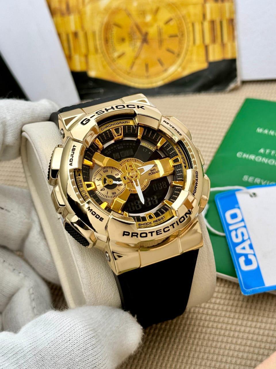 Casio G-Shock Chrome Chronograph Black Strap Edition