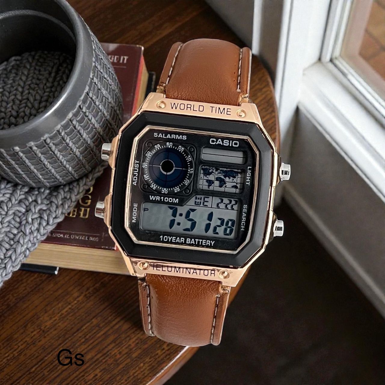 Casio World Time Vintage Leather Edition