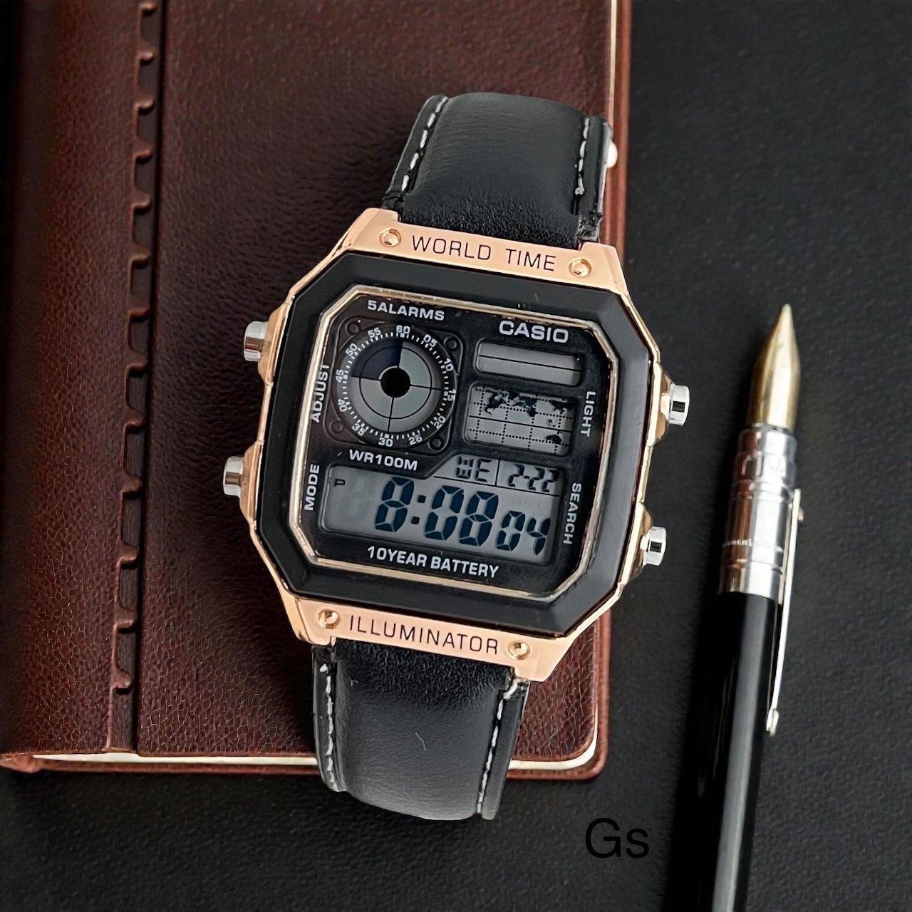 Casio World Time Vintage Leather Edition