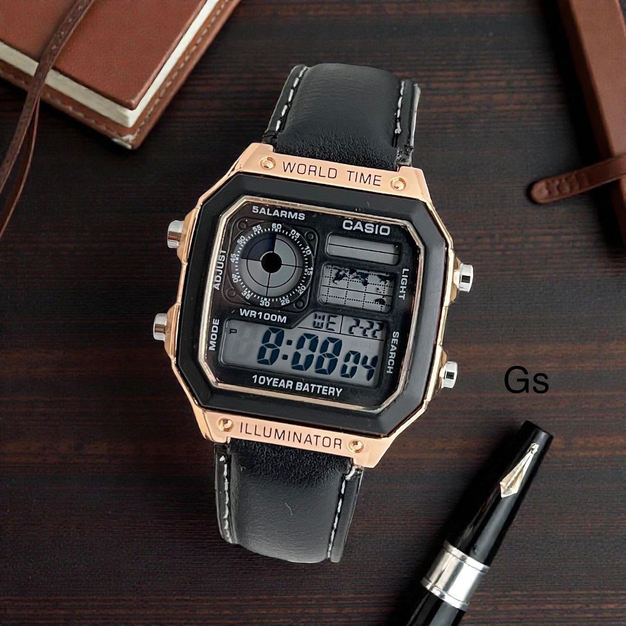 Casio World Time Vintage Leather Edition