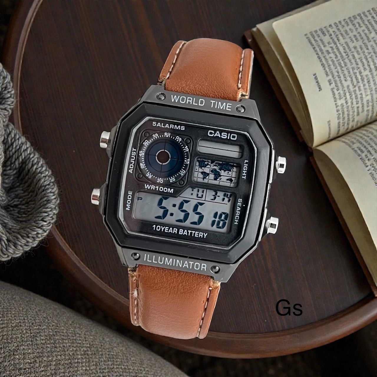 Casio World Time Vintage Leather Edition