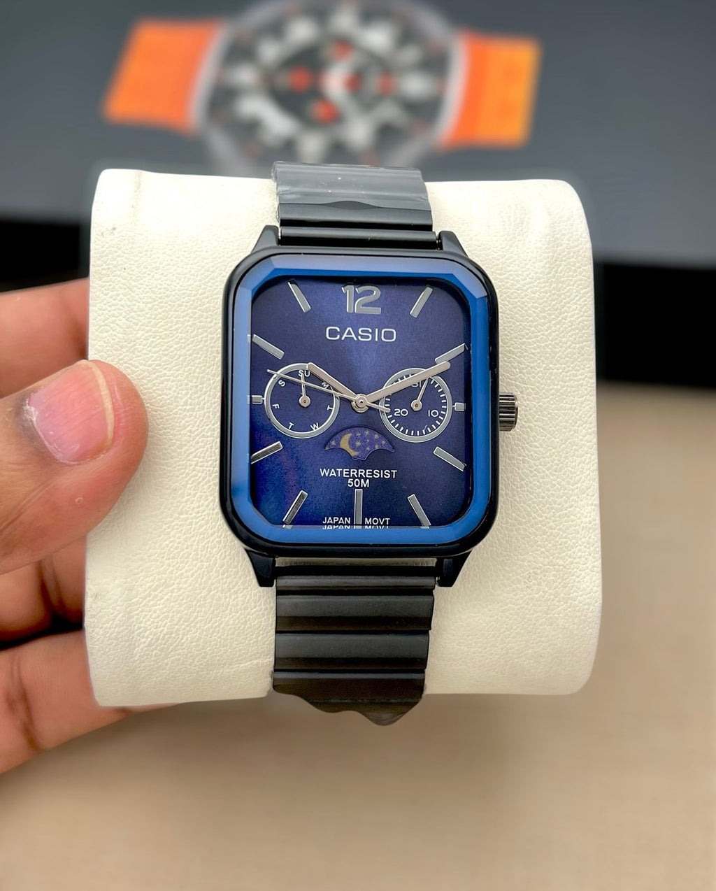 Casio Moonphase Classic Green Dial Black Edition
