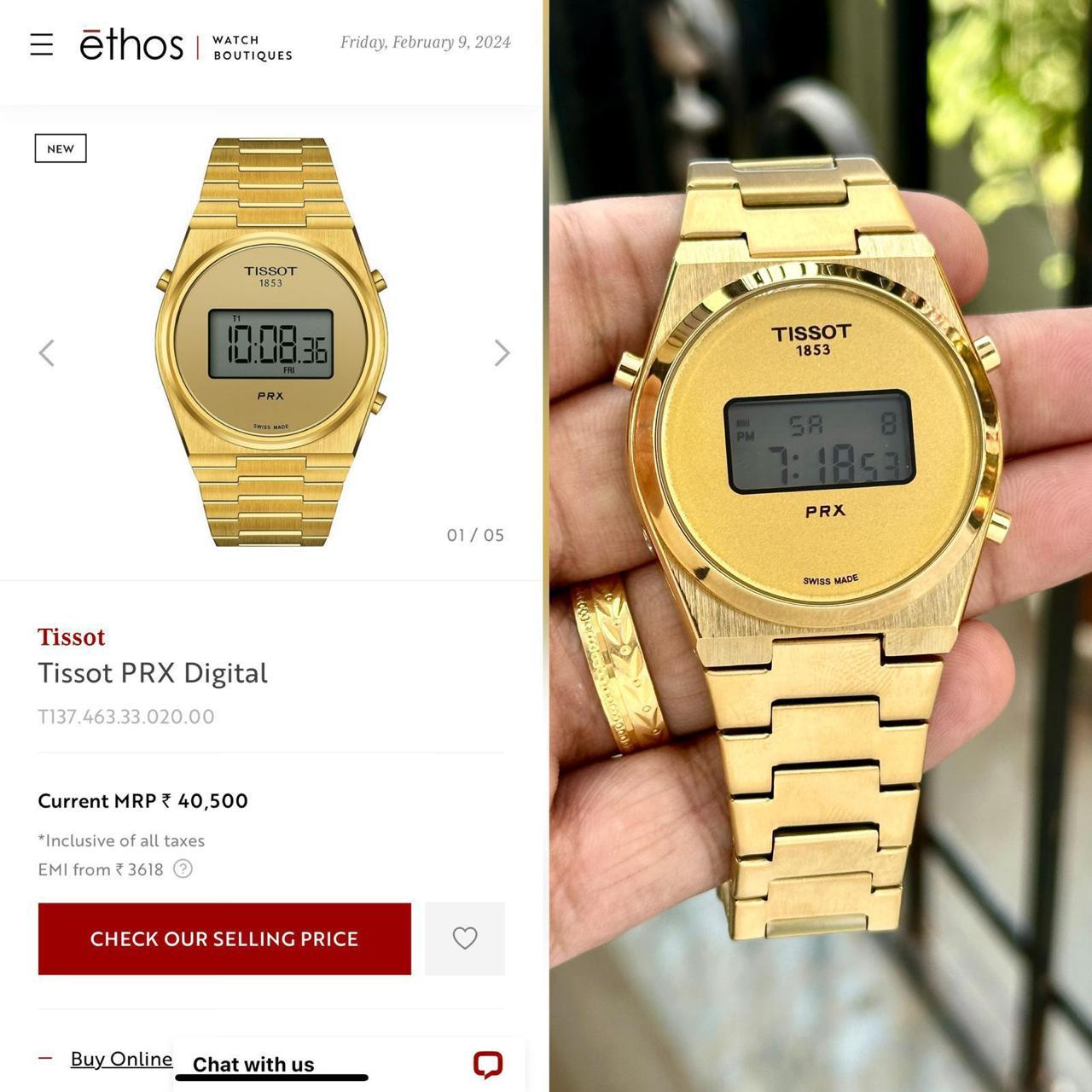 Tissot 1853 PRX Digital Gold Edition