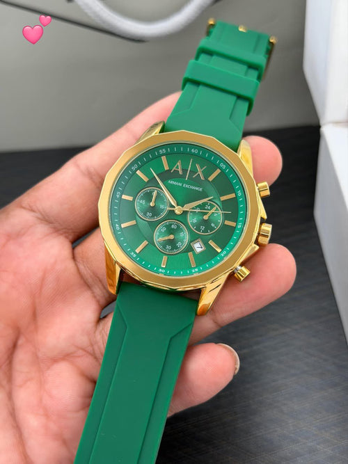 Armani Exchange Gold Chronograph Black Strap – Modern Luxe Edition