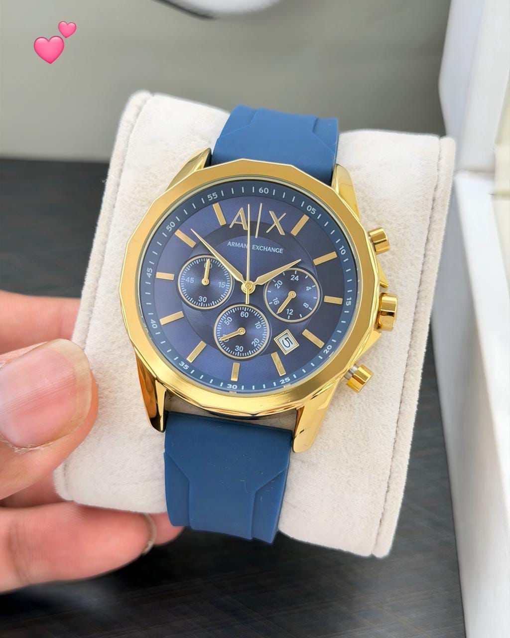 Armani Exchange Gold Chronograph Black Strap – Modern Luxe Edition