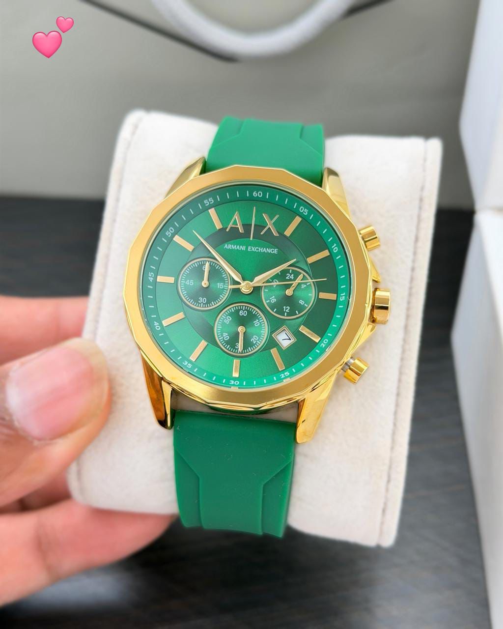 Armani Exchange Gold Chronograph Black Strap – Modern Luxe Edition