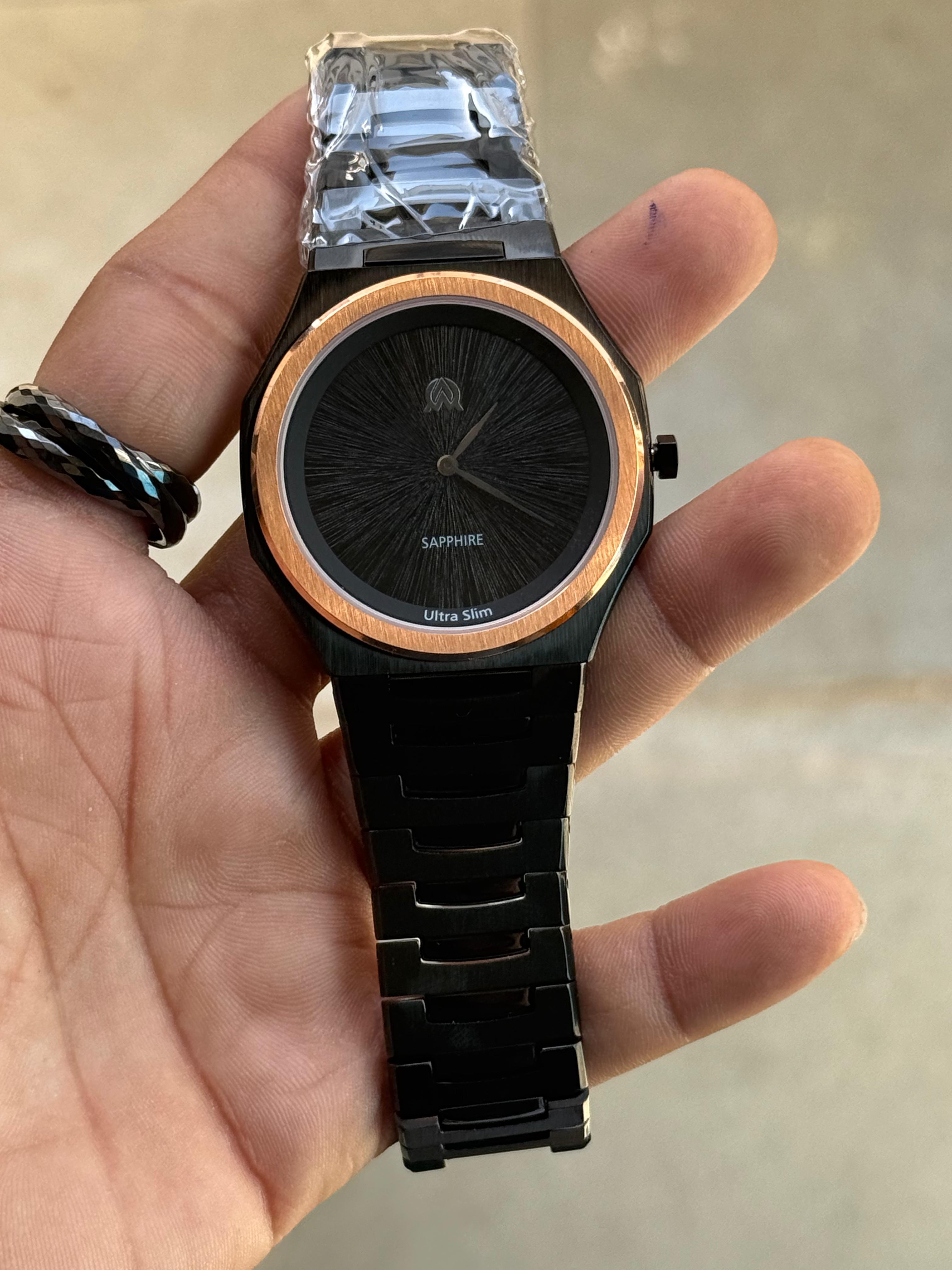 Ultra Slim Sapphire Black & Rose Gold – Minimalist Edition