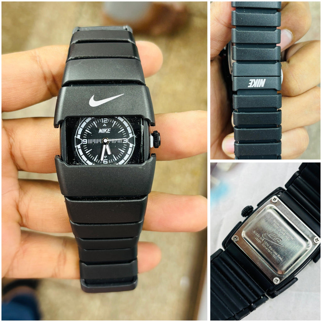 NovaTime Ultra Minimal Black Strap – Modern Square Dial Edition