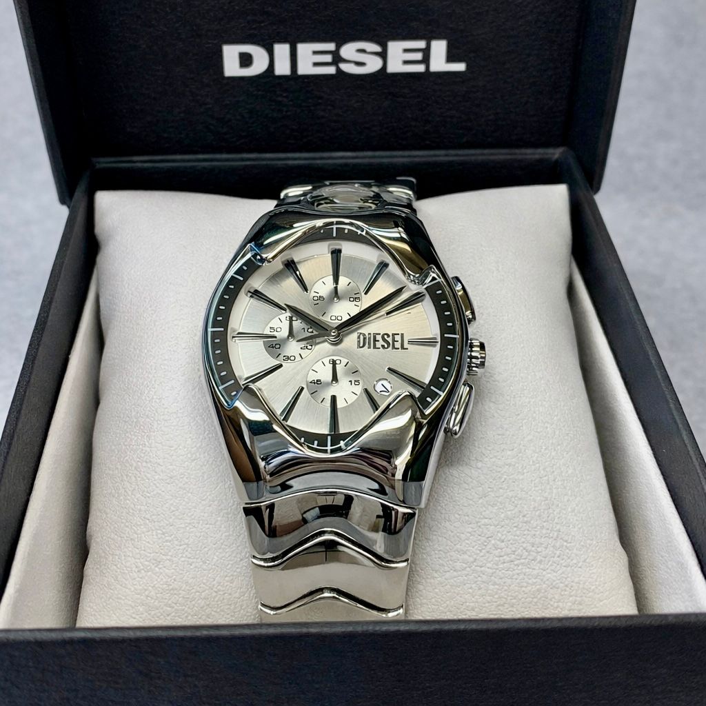 Diesel Sculpted Chronograph Black & Silver Dial Stainless Steel Luxury Watch