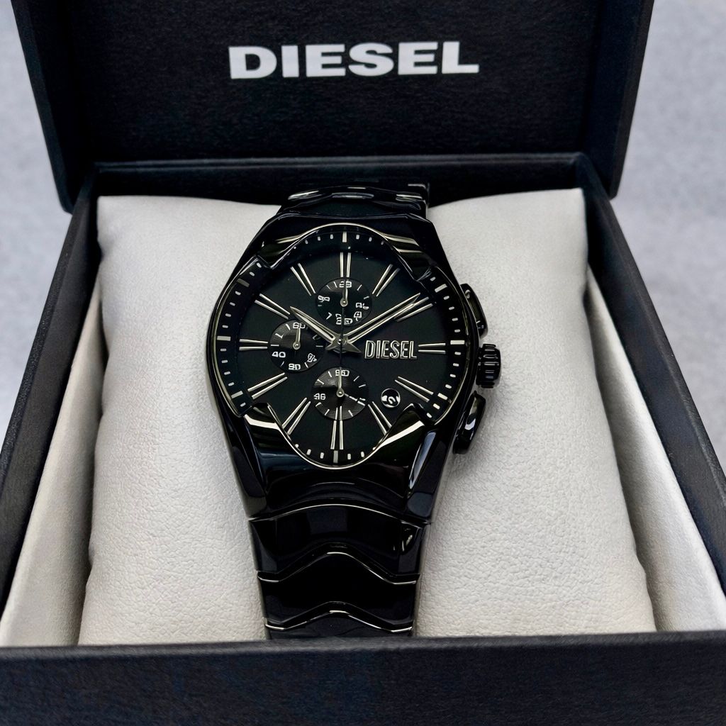 Diesel Sculpted Chronograph Black & Silver Dial Stainless Steel Luxury Watch