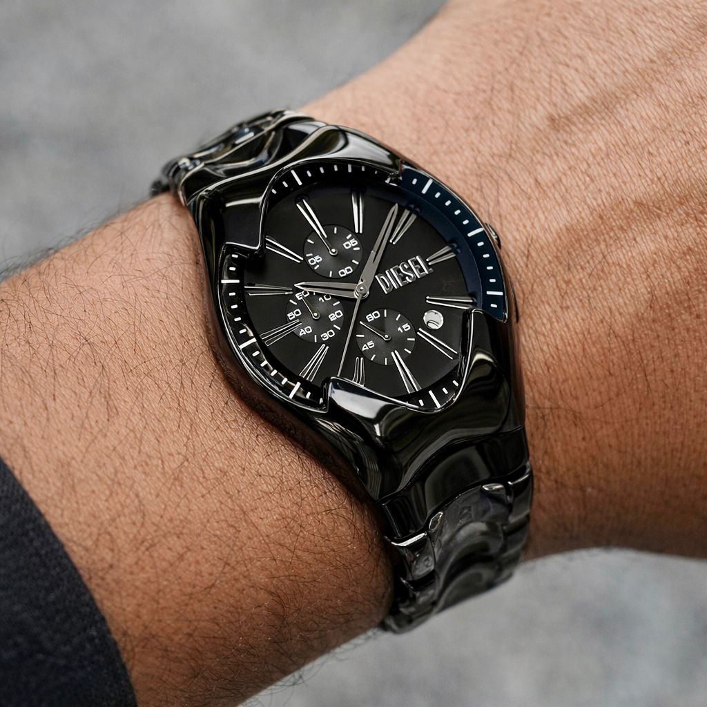 Diesel Sculpted Chronograph Black & Silver Dial Stainless Steel Luxury Watch