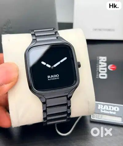 Rado Square Automatic Matte Grey & Gloss Black Dial Ceramic Luxury Watch
