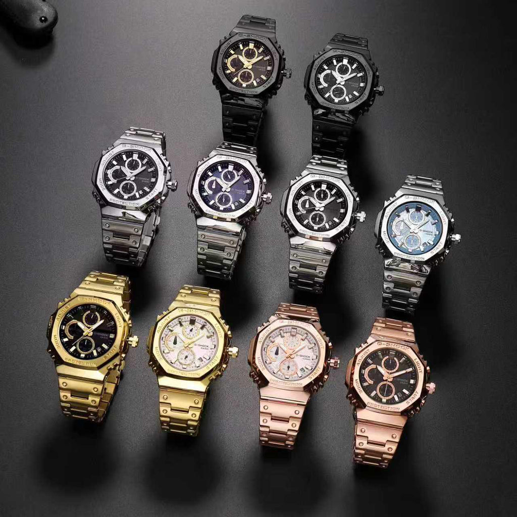 Casio G-Shock Premium Metal Chronograph Collection – Gold, Silver, Rose Gold & Black Edition