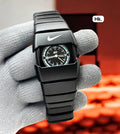 NovaTime Ultra Minimal Black Strap – Modern Square Dial Edition