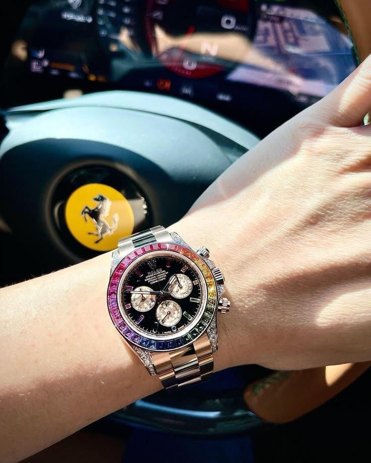 Rolex Cosmograph Daytona Rainbow Rosegold Swiss ETA Automatic Mens Watch